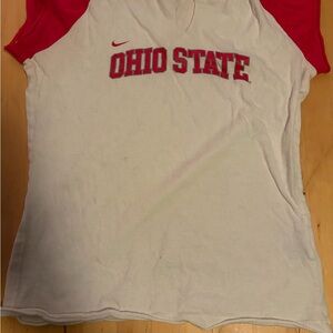 Nike Red and White Ohio State Tee